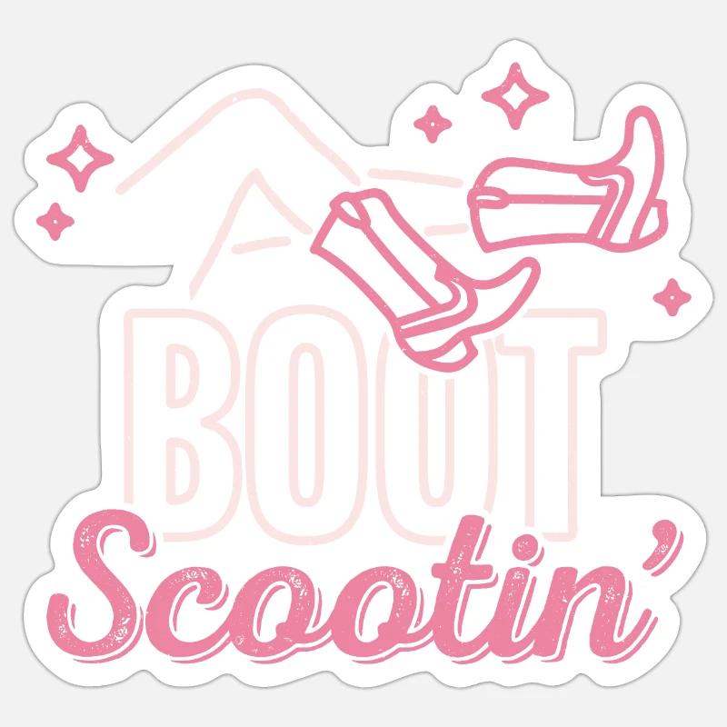 Boot Scootin - Sticker size S (10 x 10 cm) - white matte