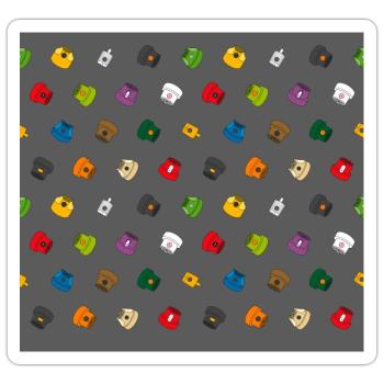Caps & Colors 1.0 - Sticker size S (10 x 10 cm) - white matte - Front