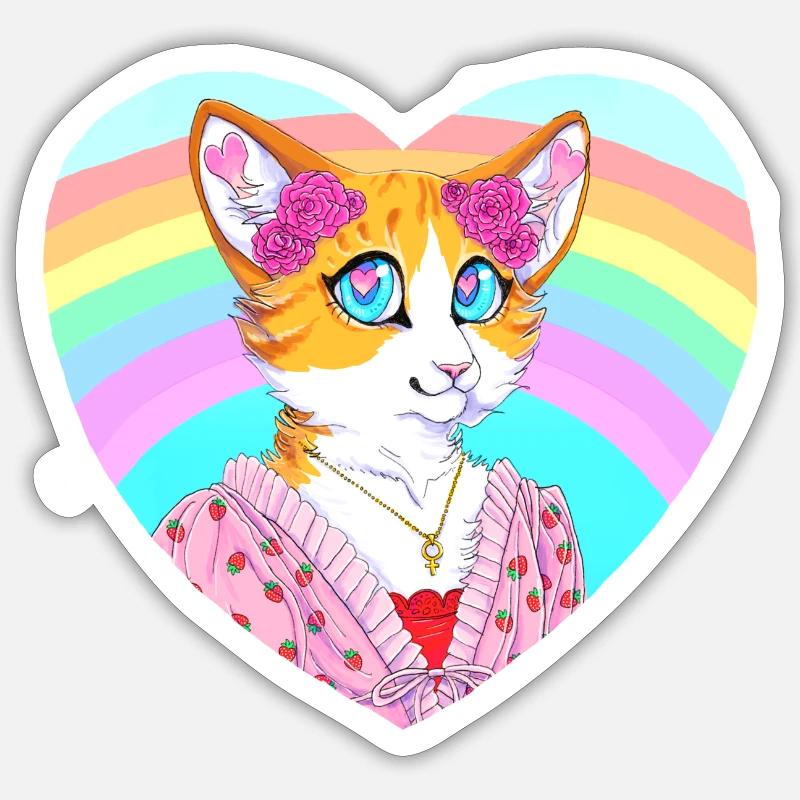 Summer kitty - Sticker size S (10 x 10 cm) - white matte