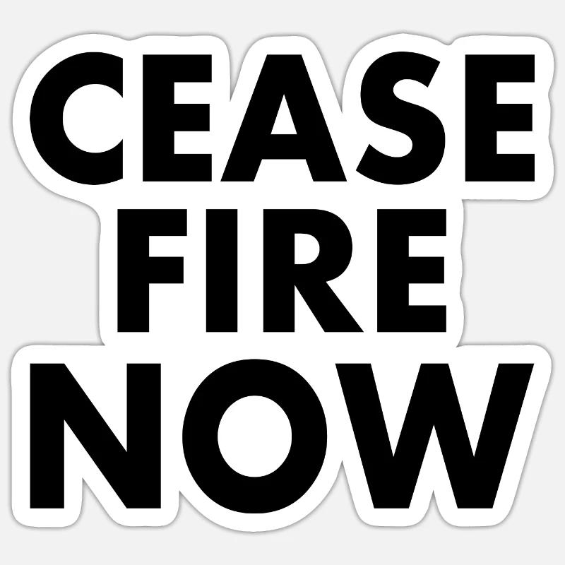 Ceasefire now - Sticker Größe S (10 x 10 cm) - Mattweiß