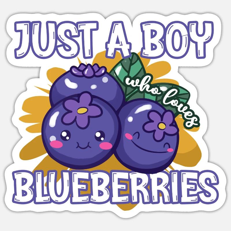 Blaubeeren - Sticker Größe S (10 x 10 cm) - Mattweiß