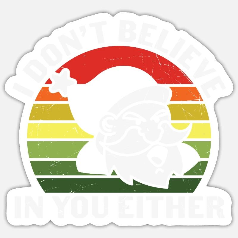 Weihnachtsmann Pullover -Weihnachten Geschenke - Sticker Größe S (10 x 10 cm) - Mattweiß
