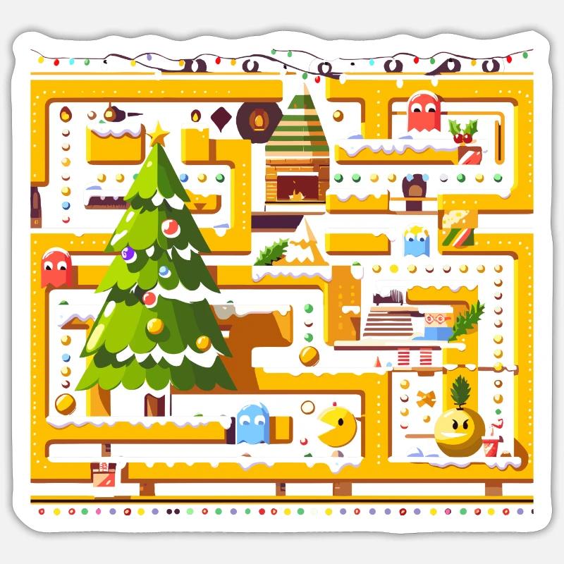 jeu d’arcade Noël Sticker taille S (10 x 10 cm)