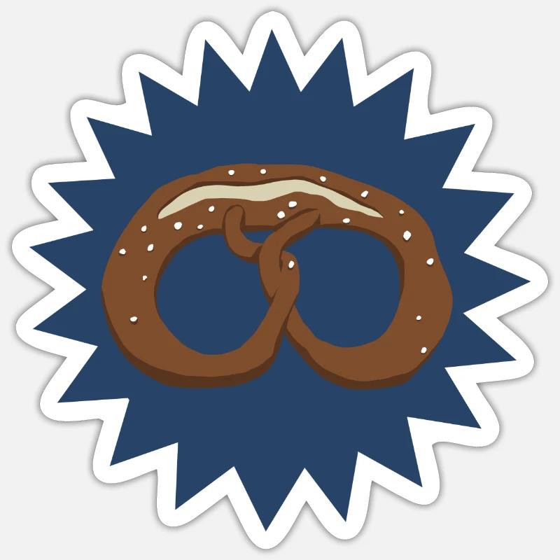 Brezel Stern Sticker Größe S (10 x 10 cm)