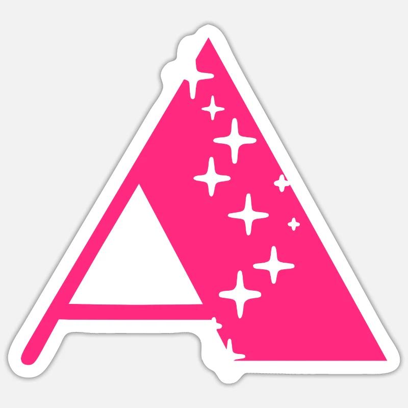 Letter A Glitter - Sticker size S (10 x 10 cm) - white matte