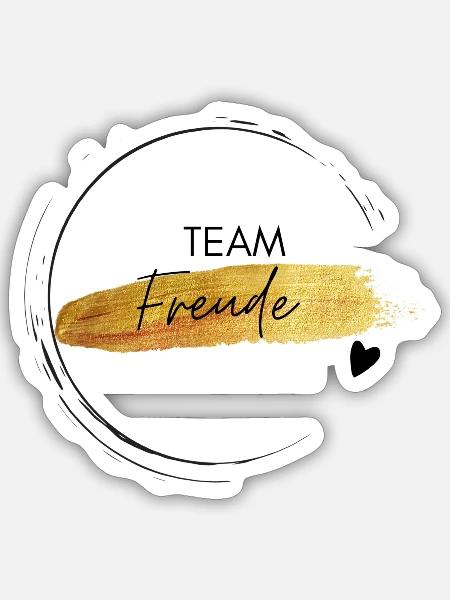 Team Freude - positives Denken - Sticker Größe S (10 x 10 cm) - Mattweiß