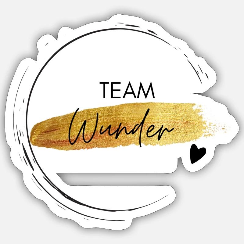Team Wunder - positives Denken - Sticker Größe S (10 x 10 cm) - Mattweiß