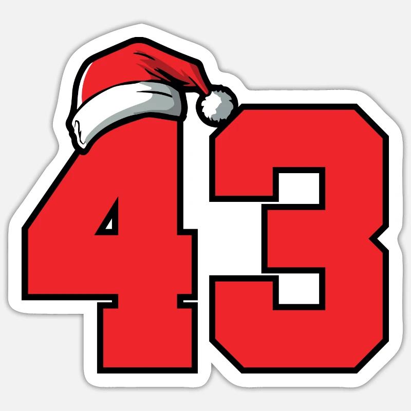 43 Numéro Noël - Sticker taille S (10 x 10 cm) - blanc mat
