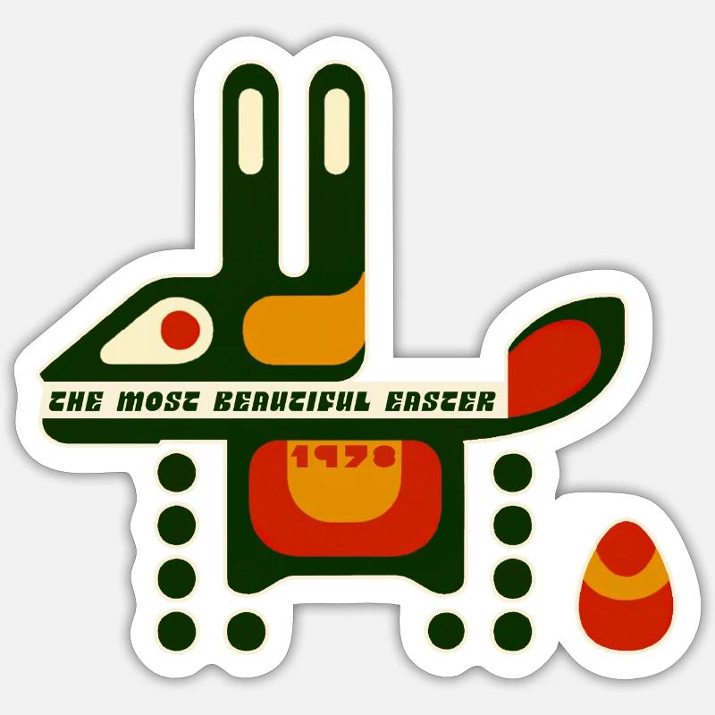 Pâques 1978 - Sticker taille S (10 x 10 cm) - blanc mat