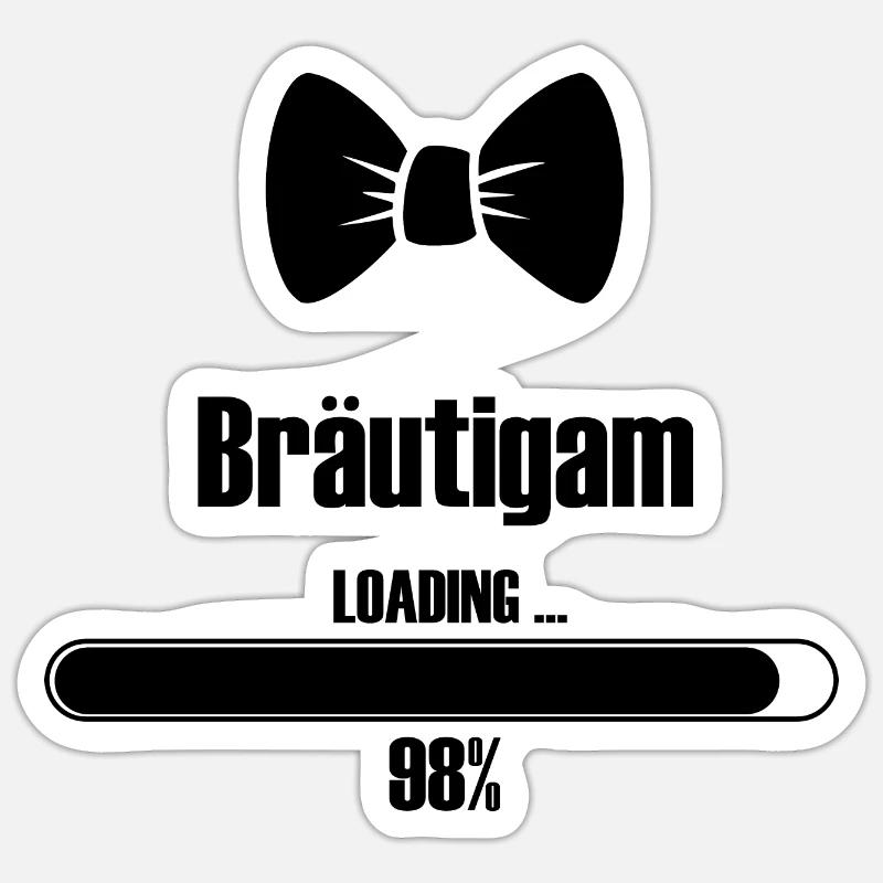 Bräutigam Polterabend - Sticker Größe S (10 x 10 cm) - Mattweiß