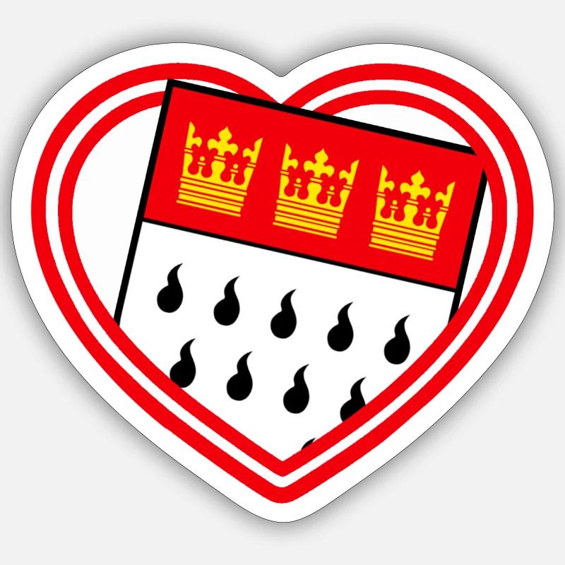 Herz koln - Sticker Größe S (10 x 10 cm) - Mattweiß