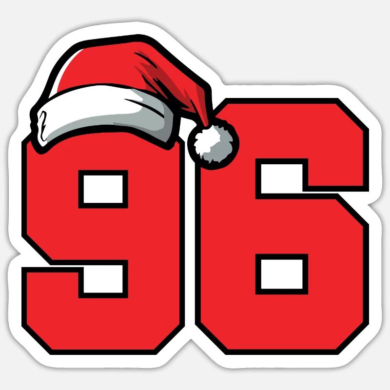 96 Numéro Noël - Sticker taille S (10 x 10 cm) - blanc mat