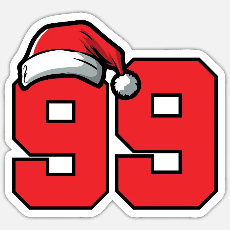 99 Numéro Noël - Sticker taille S (10 x 10 cm) - blanc mat
