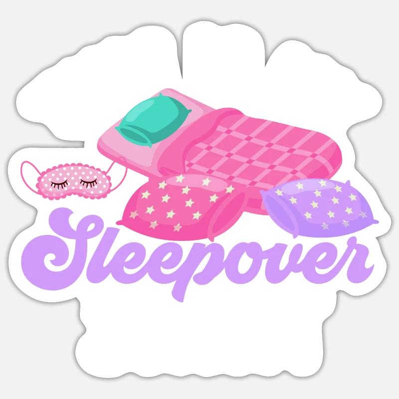 Soirée pyjama pyjama soirée pyjama - Sticker taille S (10 x 10 cm) - blanc mat
