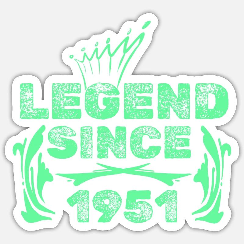 Idée cadeau 1951 - Sticker taille S (10 x 10 cm) - blanc mat