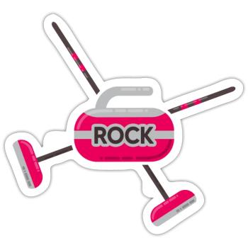 Curling Curling Curling Stone Curler - Sticker size S (10 x 10 cm) - white matte - Front