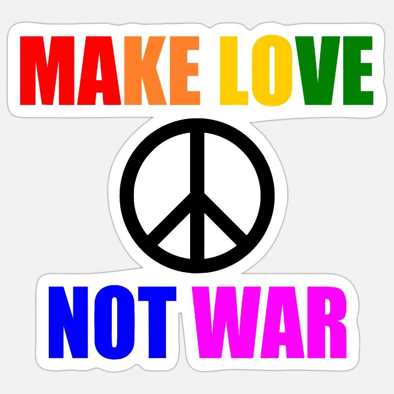 Make love not war - Sticker size S (10 x 10 cm) - white matte