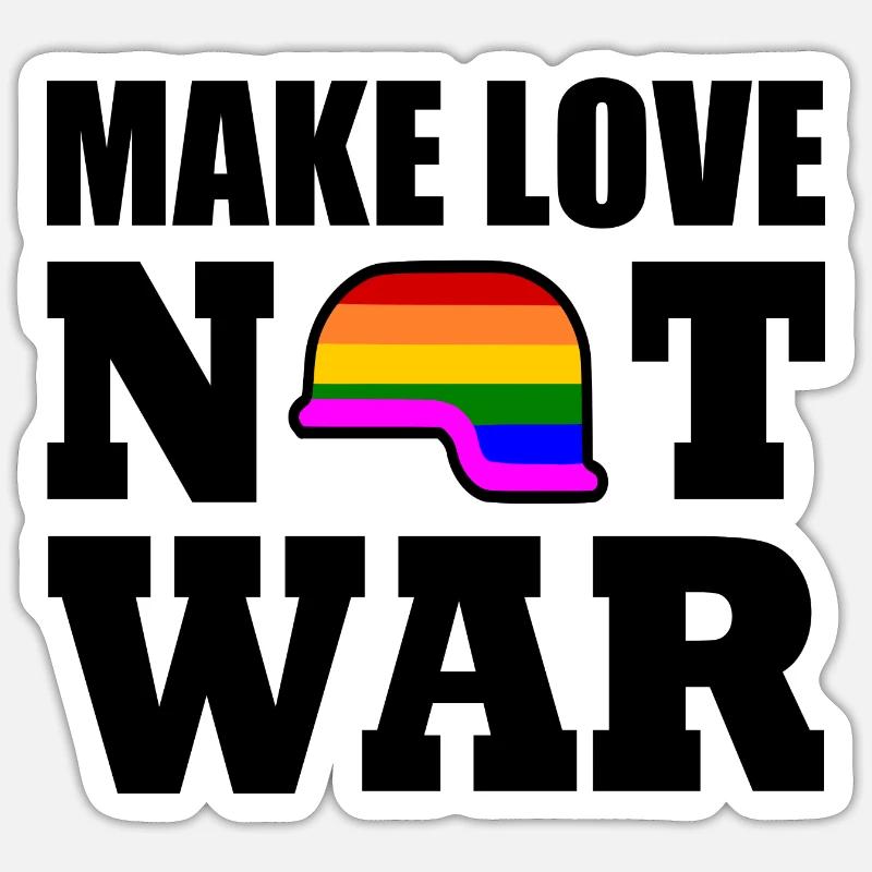 Make love not war - Sticker Größe S (10 x 10 cm) - Mattweiß
