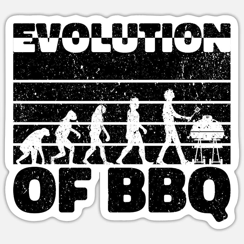 Evolution des BBQ - Grill Delight Geschenk Sticker Größe S (10 x 10 cm)