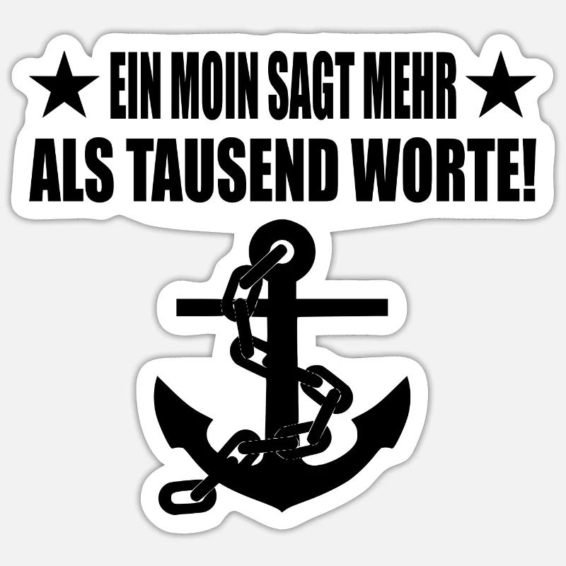 Moin - Sticker Größe S (10 x 10 cm) - Mattweiß