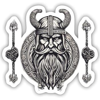 Puissance nordique - Sticker taille S (10 x 10 cm) - blanc mat - Devant