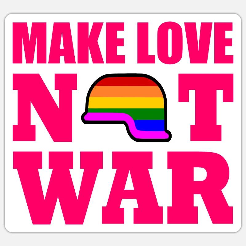 Make love not war - Sticker size S (10 x 10 cm) - white matte