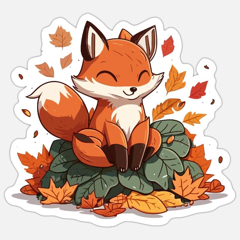 Joie d’automne - Sticker taille S (10 x 10 cm) - blanc mat
