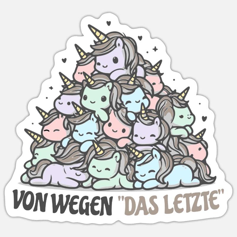 Lustiger Einhorn Spruch Sticker Größe S (10 x 10 cm)