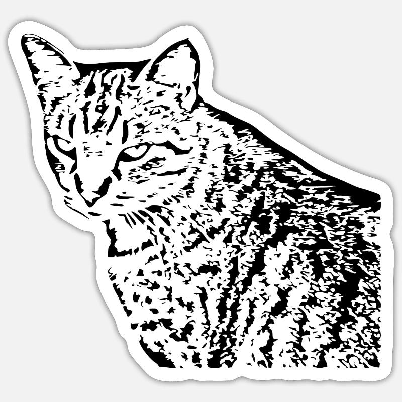 Chat, Chaton, Chat Tigre Sticker taille S (10 x 10 cm)