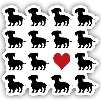 Dachshund - Sticker size S (10 x 10 cm) - white matte - Front