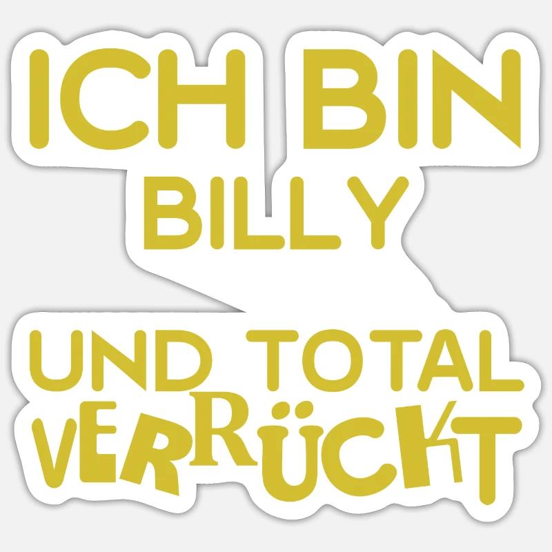 Billy als Billy - Sticker Größe S (10 x 10 cm) - Mattweiß