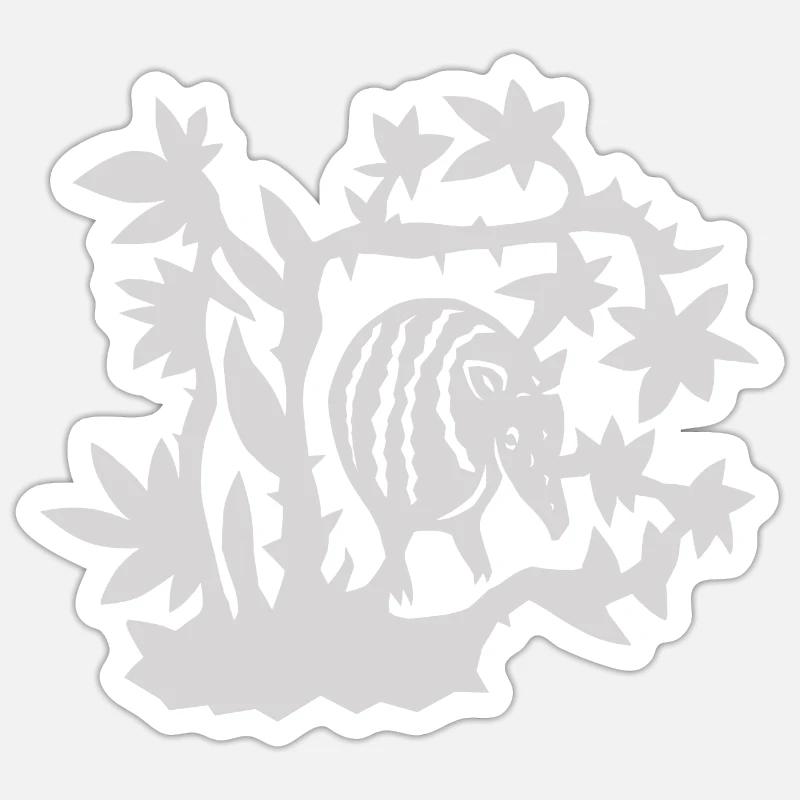 Graues Gürteltier - Sticker Größe S (10 x 10 cm) - Mattweiß