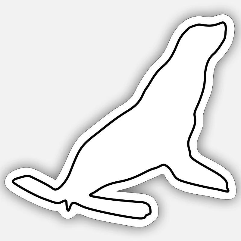see robbe silhouette - Sticker Größe S (10 x 10 cm) - Mattweiß
