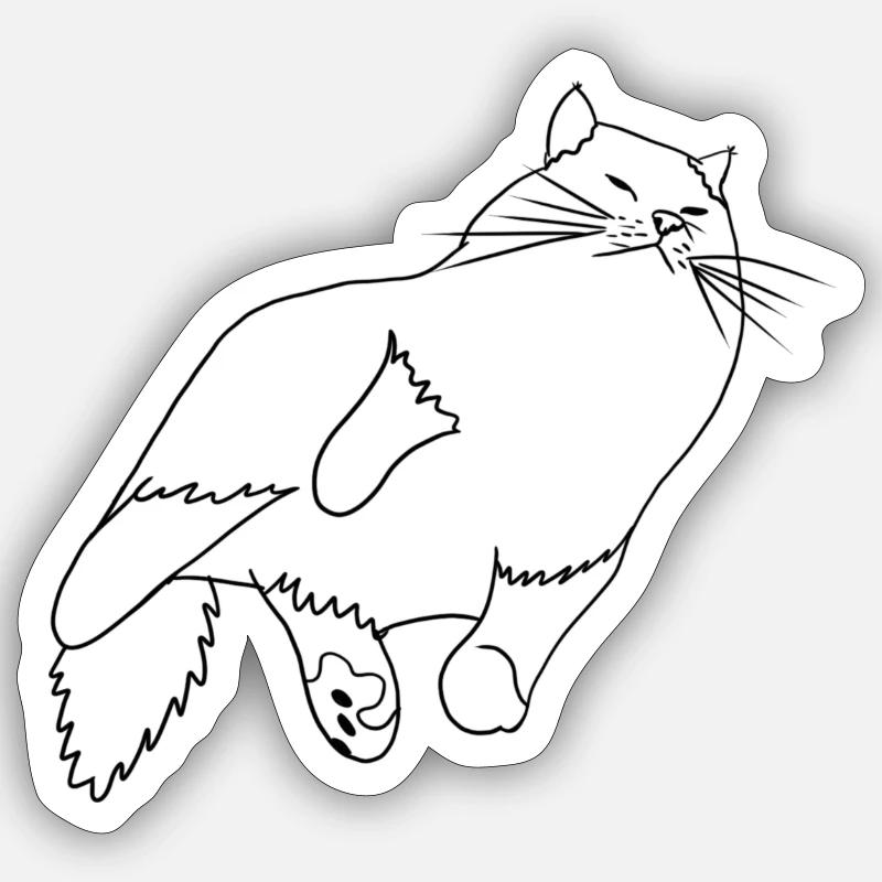Vildy Katze - Sticker Größe S (10 x 10 cm) - Mattweiß