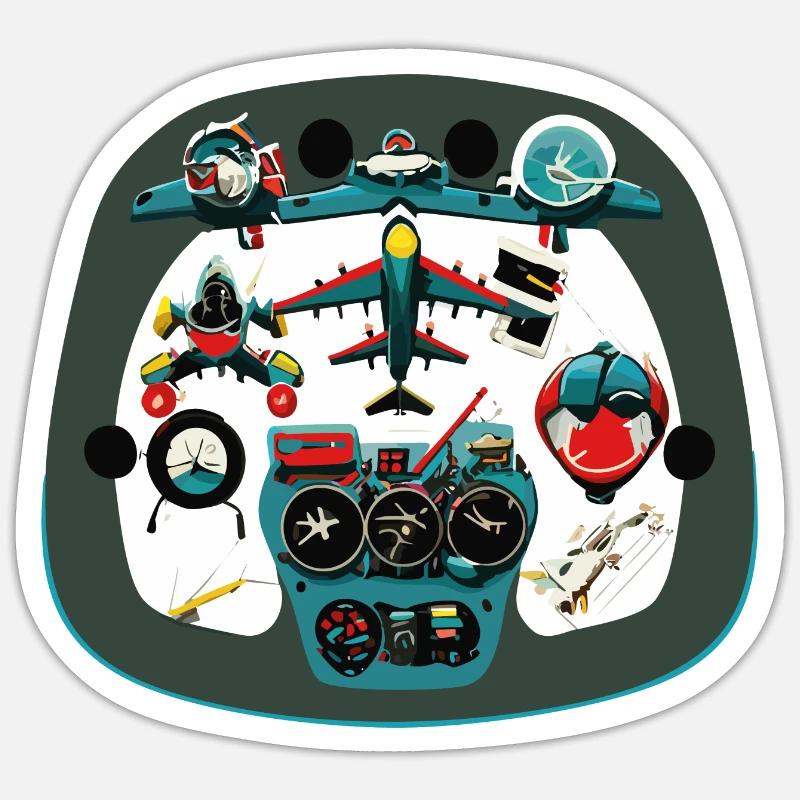 FlightInstruments - Sticker Größe S (10 x 10 cm) - Mattweiß