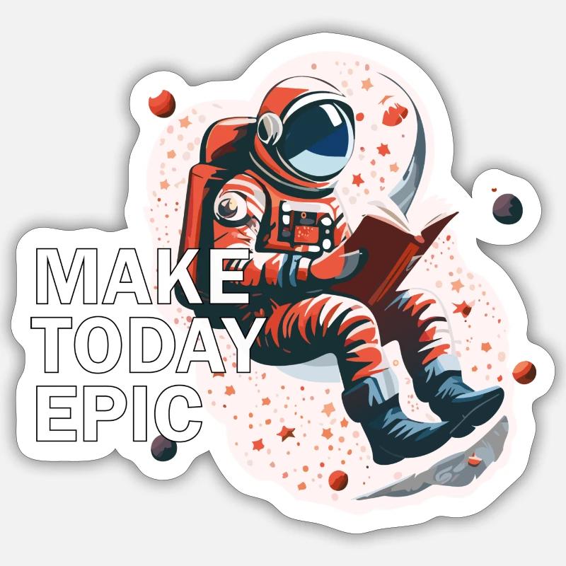 Make today epic - Sticker Größe S (10 x 10 cm) - Mattweiß