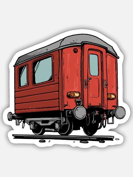 Hinterer Zug - Sticker Größe S (10 x 10 cm) - Mattweiß