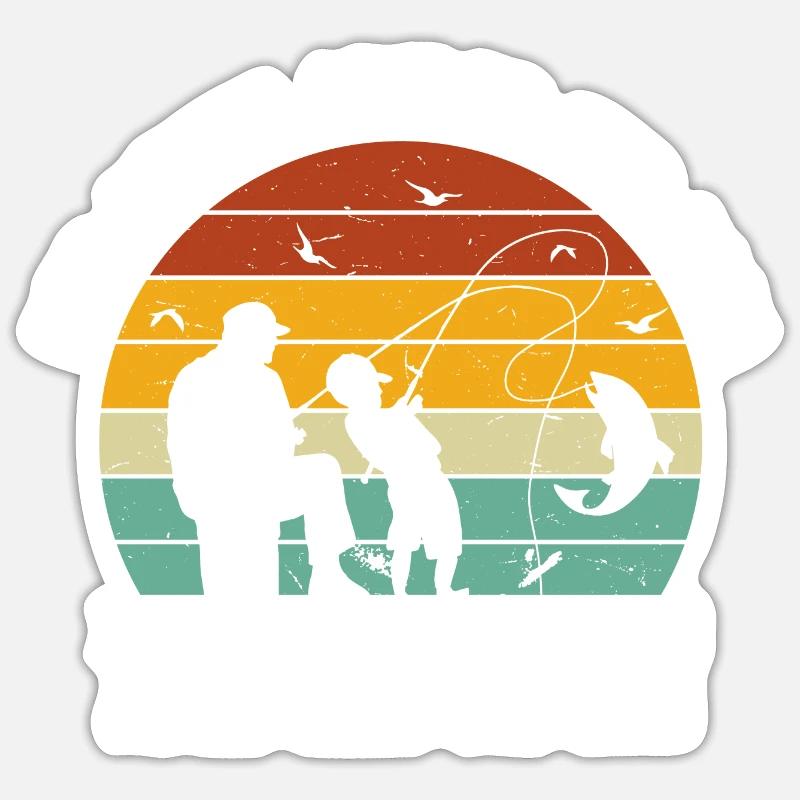 Bester Angler Und Papa Zu Sein Ist Nicht Einfach - Sticker Größe S (10 x 10 cm) - Mattweiß