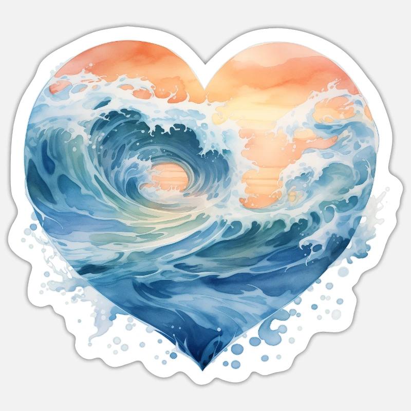 Wave - Sticker size S (10 x 10 cm) - white matte