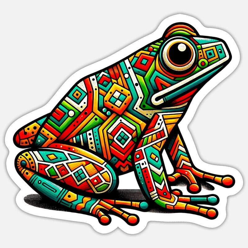 Frosch - Sticker Größe S (10 x 10 cm) - Mattweiß