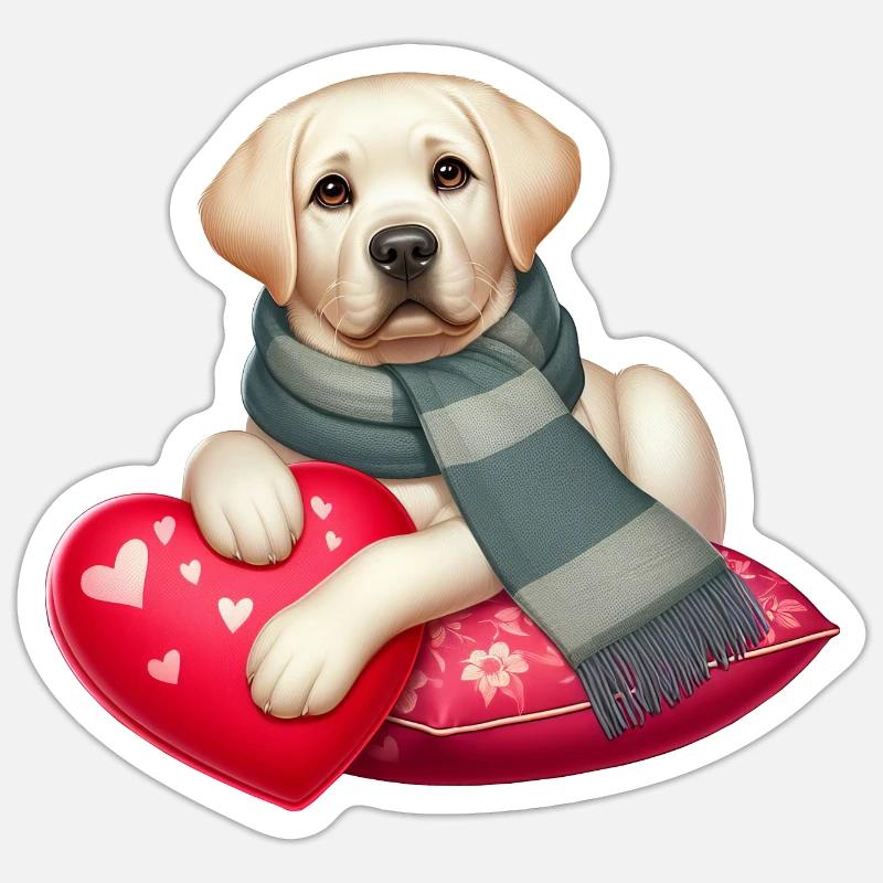 Labrador Retriever Das Modell - Sticker Größe S (10 x 10 cm) - Mattweiß