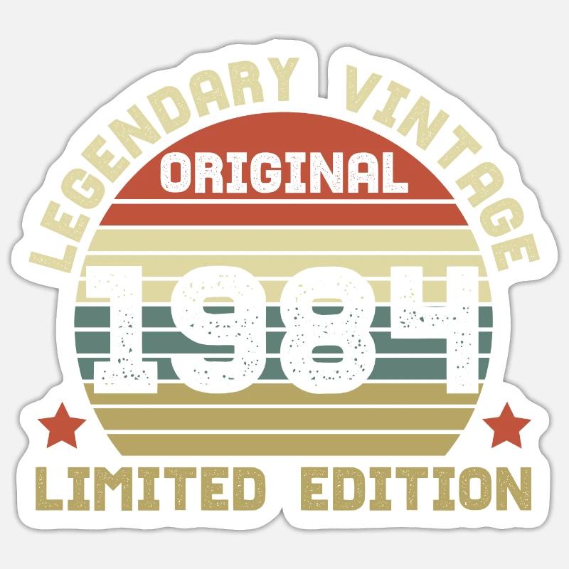 Millésime Legendray 1984 - Sticker taille S (10 x 10 cm) - blanc mat
