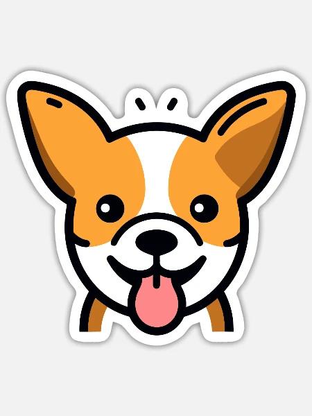 Hund - Little Bello - Sticker Größe S (10 x 10 cm) - Mattweiß