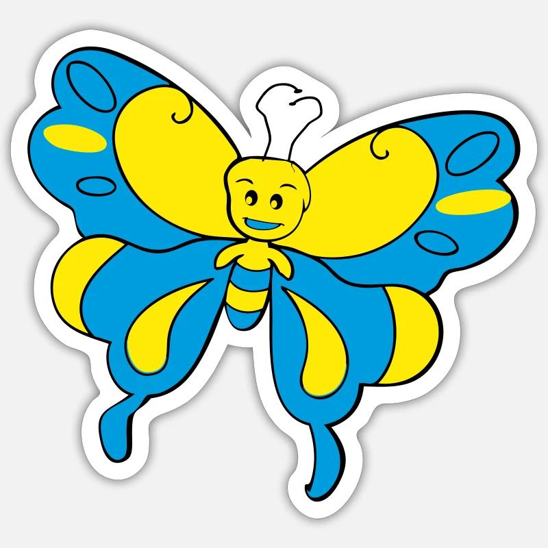 Papillon coloré > Graphique vectoriel Sticker taille S (10 x 10 cm)