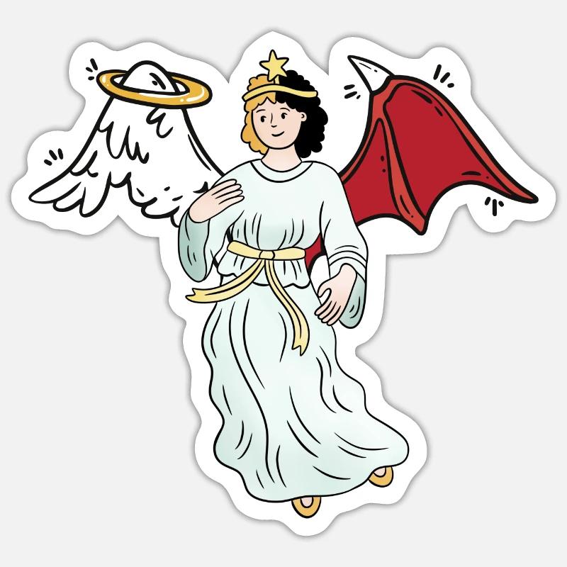 Angel Devil Good Evil Feelings Emotion Satan Dark Sticker size S (10 x 10 cm)