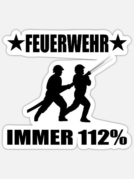 Feuerwehr - Sticker Größe S (10 x 10 cm) - Mattweiß