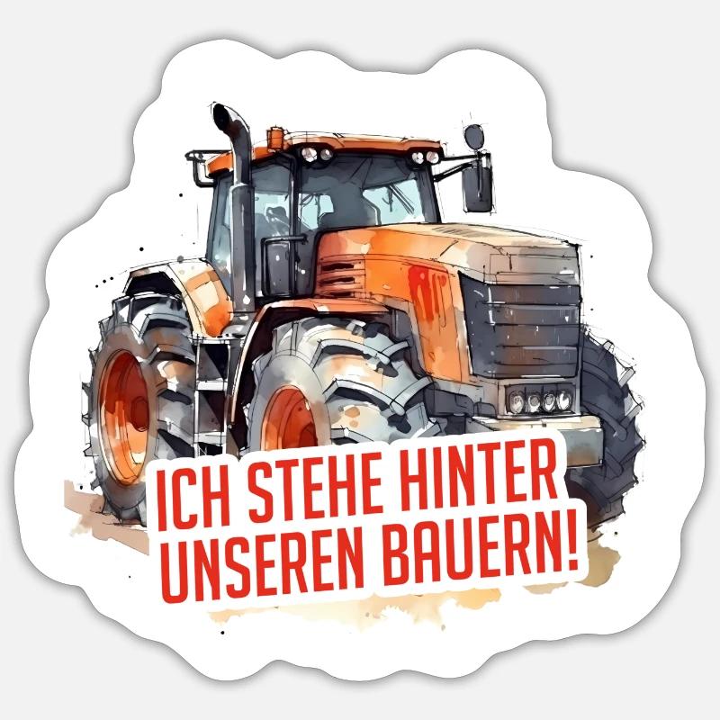 ich stehe hinter unseren bauern - Sticker Größe S (10 x 10 cm) - Mattweiß
