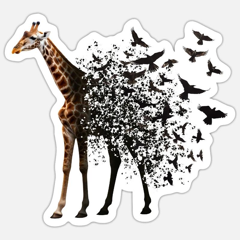 Giraffe - Sticker Größe S (10 x 10 cm) - Mattweiß