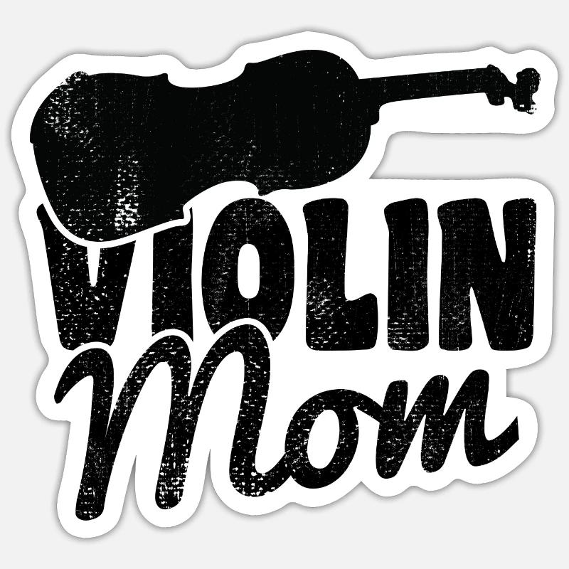 Violinistin Mutter - Sticker Größe S (10 x 10 cm) - Mattweiß