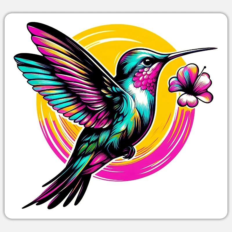 Colibri - Sticker taille S (10 x 10 cm) - blanc mat